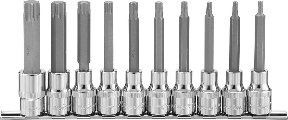 921910 Набор насадок торцевых 1/2"DR с вставками-битами TORX® на держателе, T20-T70, 100 мм, 10 пред