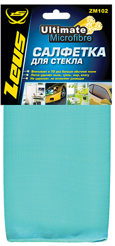 ZM102 Салфетка ДЛЯ СТЕКЛА из микрофифбры, 35х35 см