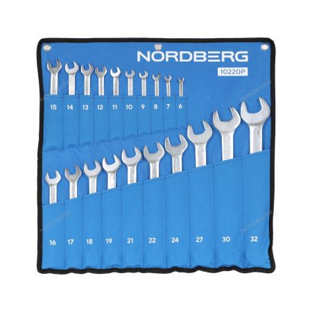 Набор ключей комбинированных 20 шт, планшет тетрон NORDBERG 10220P