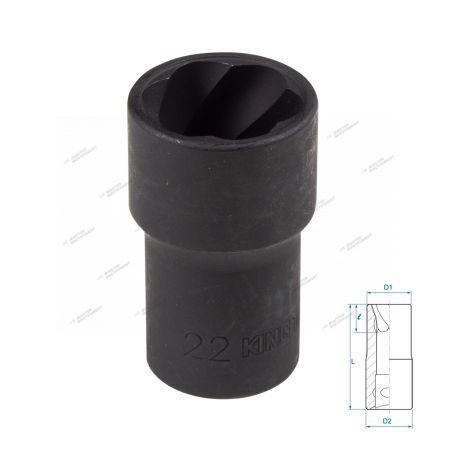Головка для поврежденного крепежа 1/2"", 22 мм
