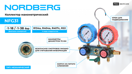 Коллектор манометрический NORDBERG NFG31