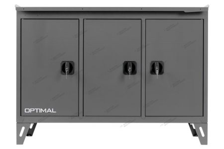 Верстак слесарный трехтумбовый, 3 серые створки OPTIMAL NW303 7012/7015