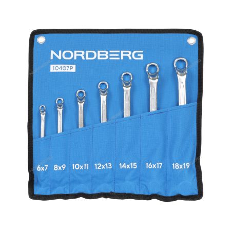Набор ключей накидных 7 шт, планшет тетрон NORDBERG 10407P